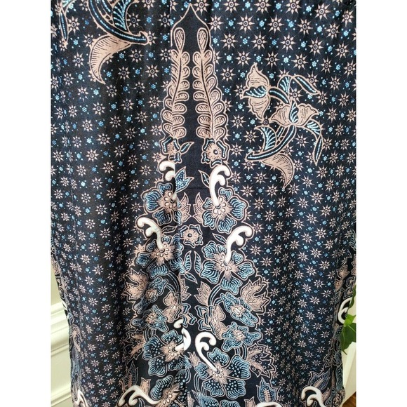 D & N Mens Black Floral Polyester Collared Long Sleeve Buttons Down Shirt Size L - Picture 5 of 12